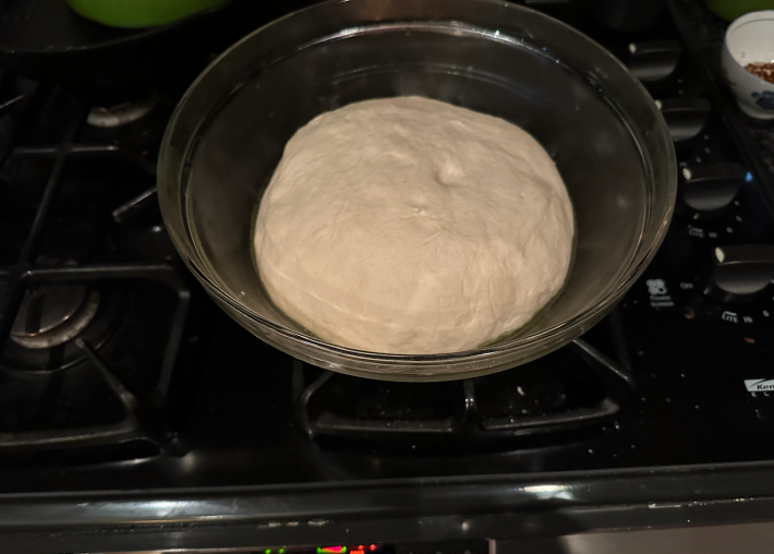 dough with a finger dimple